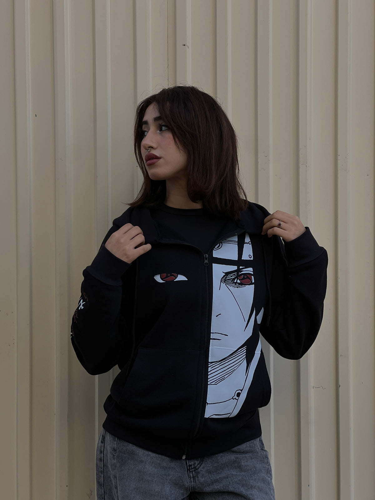 Hoodie Itachi Uchiha Sharingan – Sweat Naruto Akatsuki Unisexe Noir